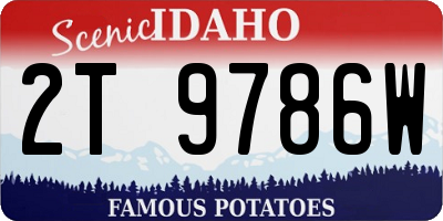 ID license plate 2T9786W