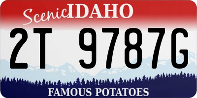 ID license plate 2T9787G