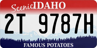 ID license plate 2T9787H