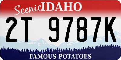 ID license plate 2T9787K