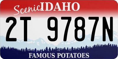 ID license plate 2T9787N