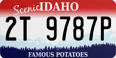 ID license plate 2T9787P