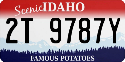 ID license plate 2T9787Y