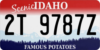 ID license plate 2T9787Z