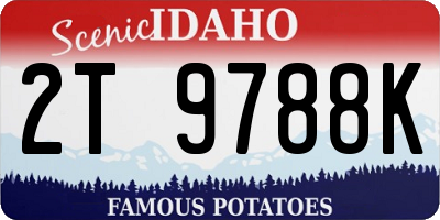 ID license plate 2T9788K