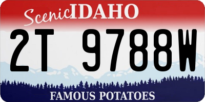 ID license plate 2T9788W