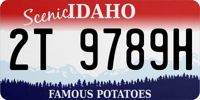 ID license plate 2T9789H