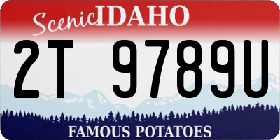 ID license plate 2T9789U