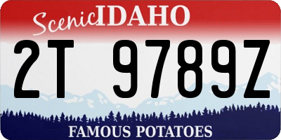 ID license plate 2T9789Z