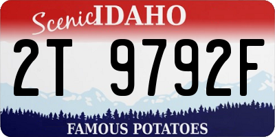 ID license plate 2T9792F