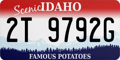 ID license plate 2T9792G