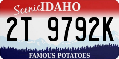 ID license plate 2T9792K