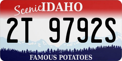 ID license plate 2T9792S