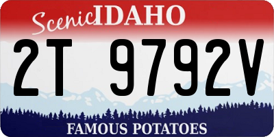 ID license plate 2T9792V