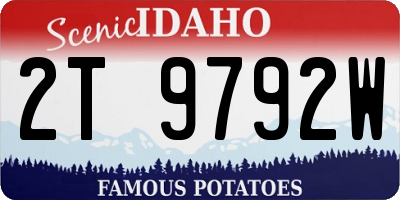 ID license plate 2T9792W