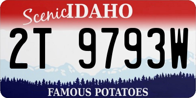 ID license plate 2T9793W