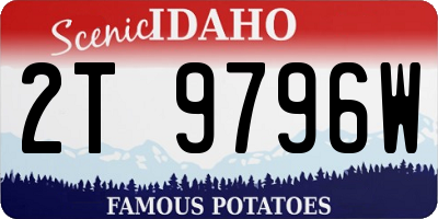 ID license plate 2T9796W