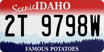 ID license plate 2T9798W