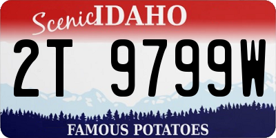 ID license plate 2T9799W