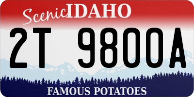 ID license plate 2T9800A