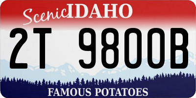 ID license plate 2T9800B