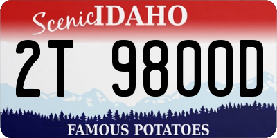 ID license plate 2T9800D