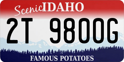 ID license plate 2T9800G