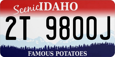 ID license plate 2T9800J