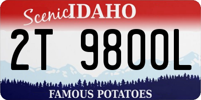 ID license plate 2T9800L