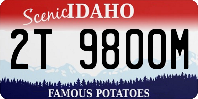 ID license plate 2T9800M