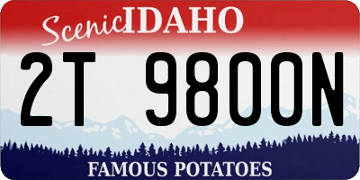 ID license plate 2T9800N