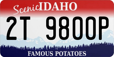 ID license plate 2T9800P