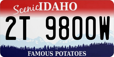 ID license plate 2T9800W