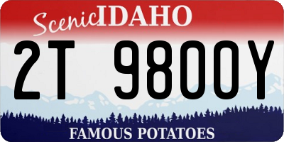 ID license plate 2T9800Y