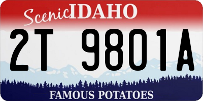 ID license plate 2T9801A