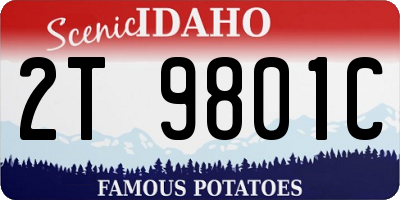 ID license plate 2T9801C