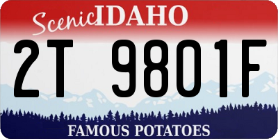 ID license plate 2T9801F