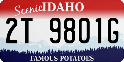 ID license plate 2T9801G