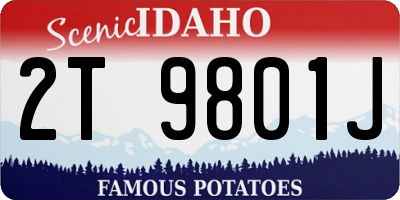 ID license plate 2T9801J