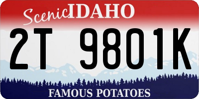 ID license plate 2T9801K