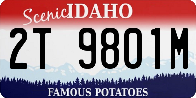 ID license plate 2T9801M