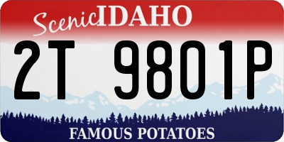 ID license plate 2T9801P