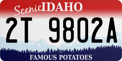 ID license plate 2T9802A