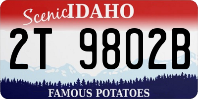 ID license plate 2T9802B