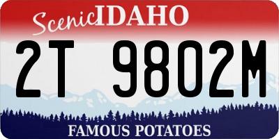 ID license plate 2T9802M