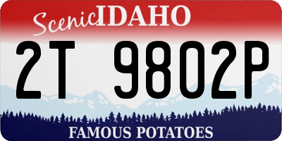 ID license plate 2T9802P