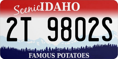 ID license plate 2T9802S