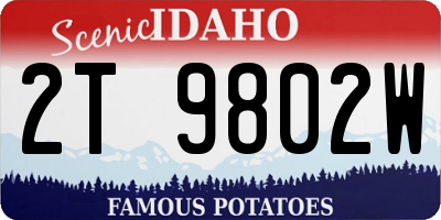 ID license plate 2T9802W