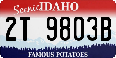 ID license plate 2T9803B