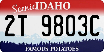 ID license plate 2T9803C